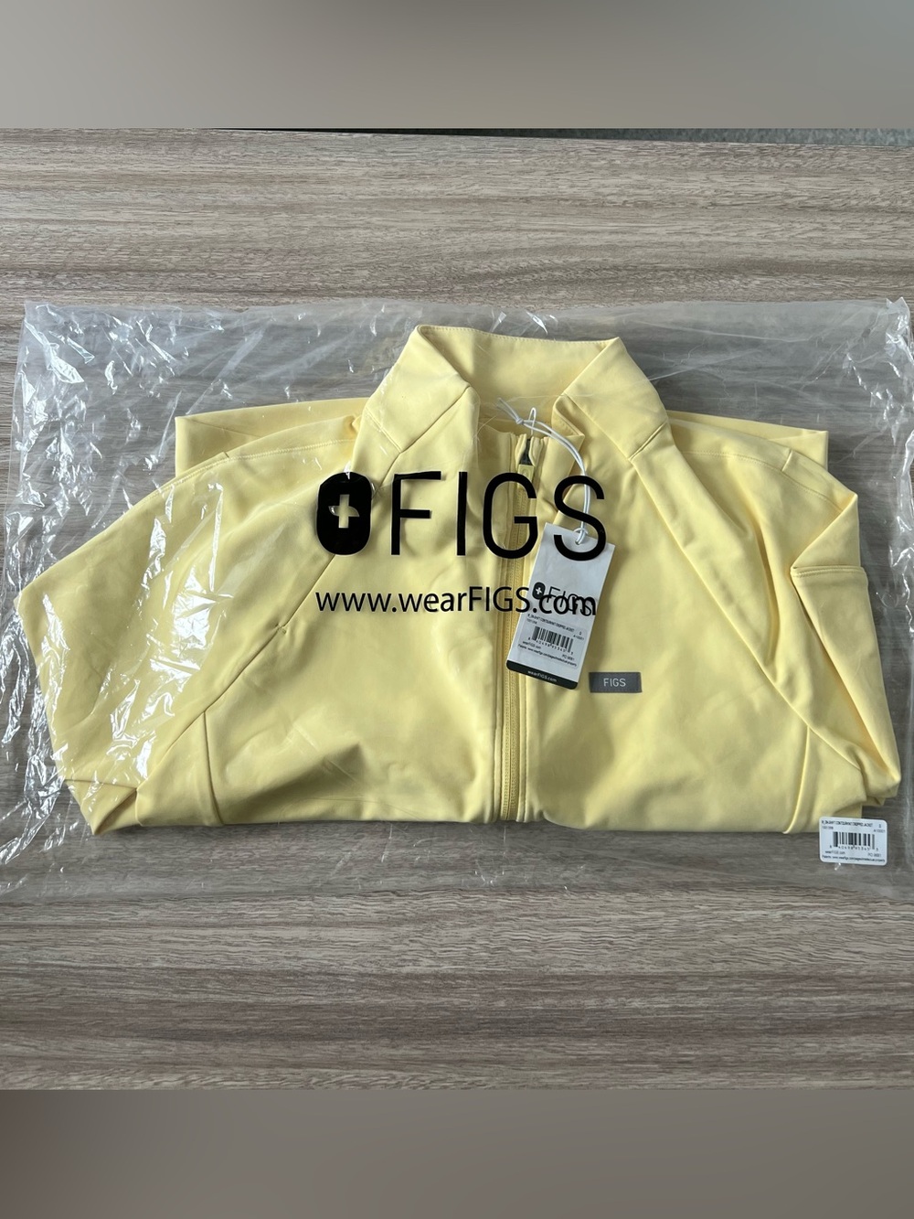 Figs Cropped Contour Knit Jacket in Butter Yellow